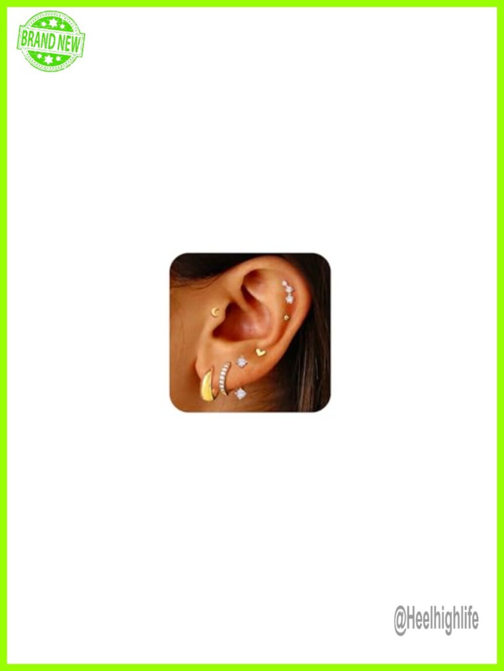 7 Pairs 14K Gold Plated Huggie Hoop Stud Earrings Set for Women